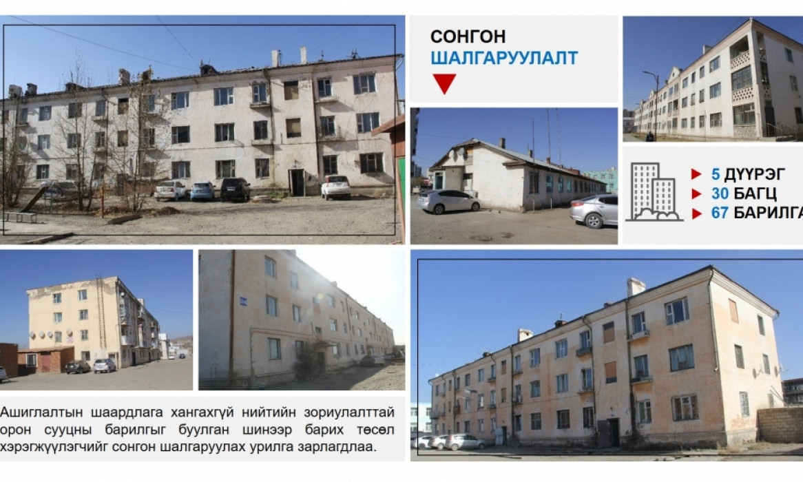 Дараах 30 байршилд орон сууцыг буулгаж шинээр барих сонгон шалгаруулалт зарлажээ